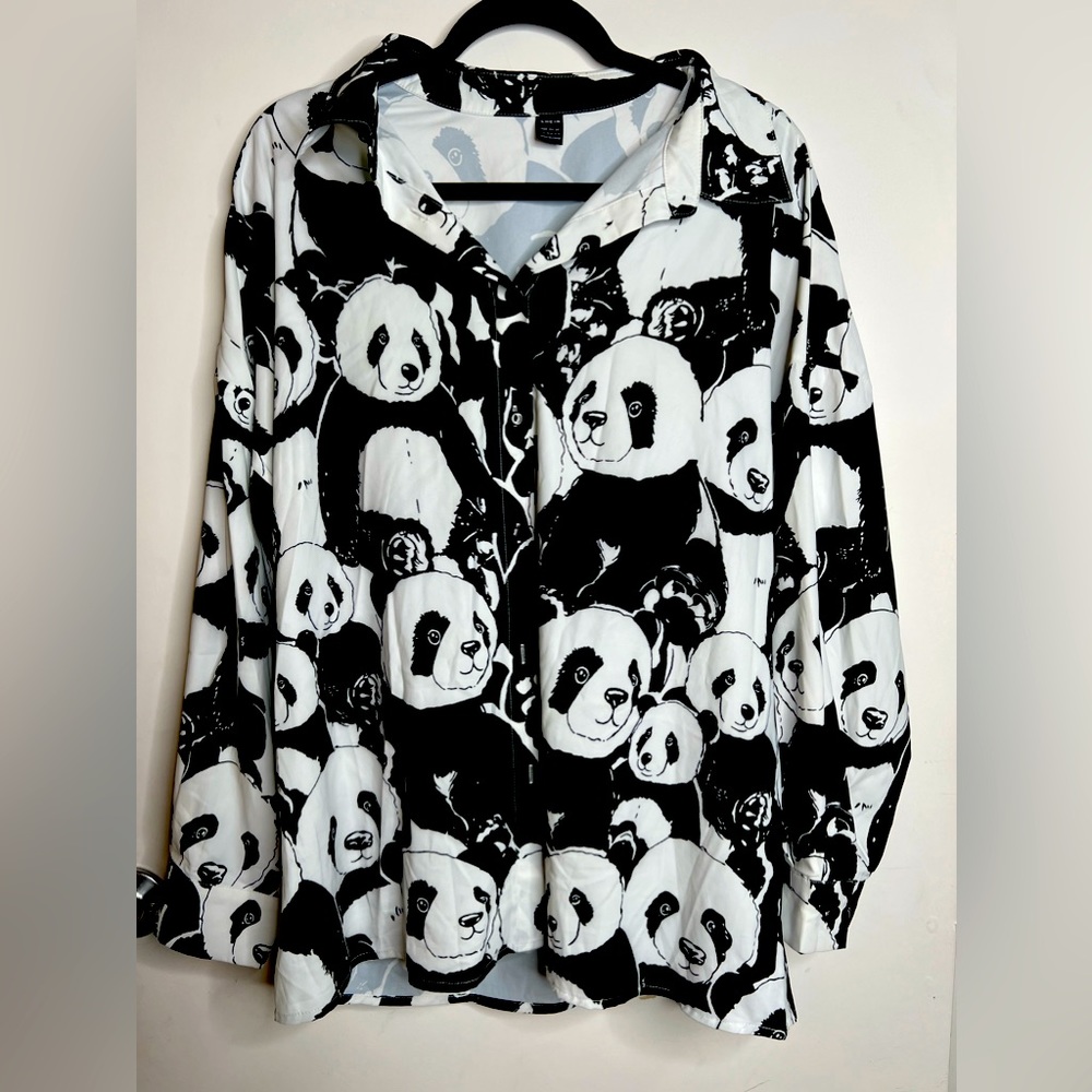 Shein Button Up Panda Shirt